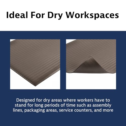 NoTrax 410 Airug® 2' x 3' x 3/8" Anti Fatigue Mat - color: Black, size: 36"L x 24"W x 0.4"Th, style: Ribbed Surface