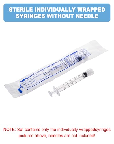 3mL Syringes without Needle, Sterile, Individually Wrapped | Luer Lock Syringe with Cap, Accurate Liquid Measurement for Lab Use and Home Care, 10 Pack - style: 3ML
