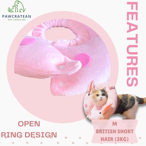 Adjustable Comfy Flower Style Elizabeth Collar for Cats Puppies Soft Recovery Cone Pet Protective Neck Collar (Pink Pig (Open Ring), Small) - color: Pink Pig (Open Ring), size: Small