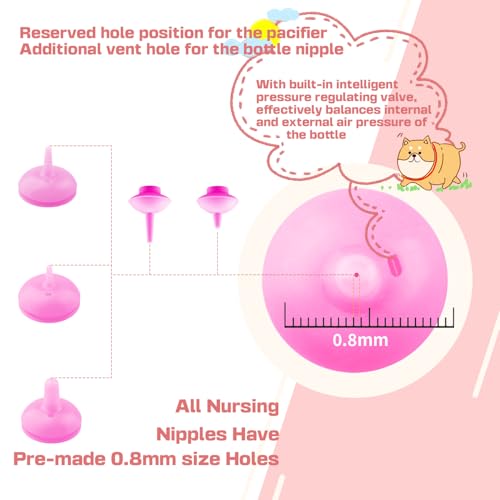 Puppies Nursing Bottle, Kitten Feeding Bottle with Feeding Nipple and Syringe,Ventilation Valve Resistant Tearing for Small Animal, Kittens, Rabbit, Hamster (Pink) - color: Pink, size: Model 3