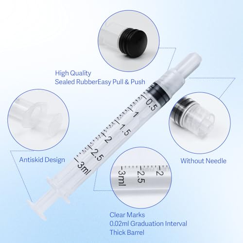 3ml Syringes Without Needles, 3cc Luer Lock Syringe - Disposable Individually Wrapped(30 Pack) - size: 3ml