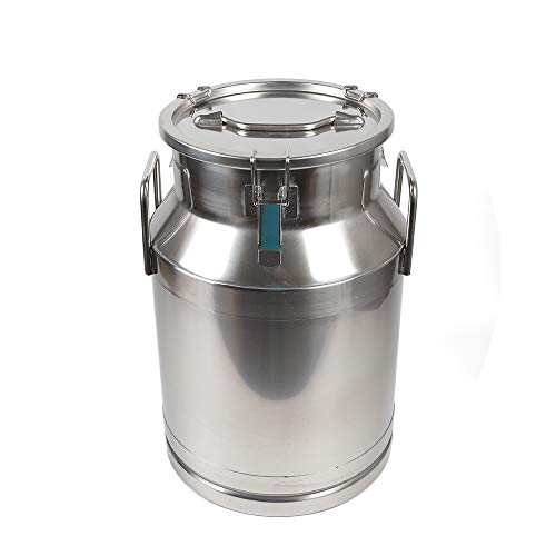 0.04 inch Thickened Stainless Steel Milk Can Large Liquid Container Storage,Stainless Steel Milk Bucket With Sealing Lid and Carry Handle,for Wine, Oil Storage Transport (30L/8 Gal) - size: 30L/8 Gal