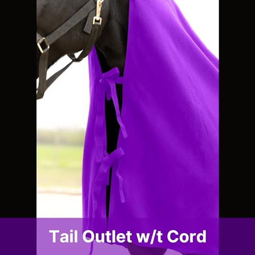RESISTANCE Long Lasting & Warm Soft Fleece Square Cooler for Horse (90"x80", Purple) - color: Purple