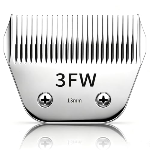 Detachable Pet Clipper Wide Blades Dog Grooming Clipper Replacement Ceramic Blades, Compatible with Andis, Wahl, Oster(Size 3FW,Cut Length 13mm) - size: 3FW (13mm)