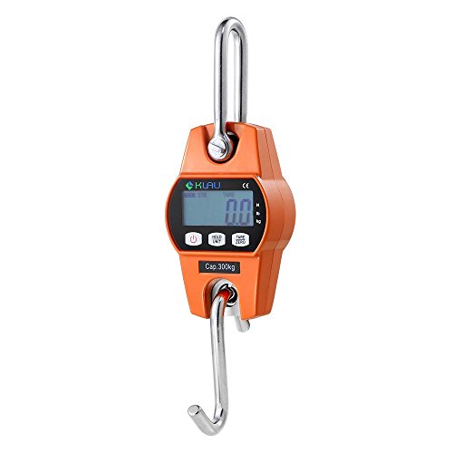 Klau Digital Hanging Scale OCS-L Orange 300 kg / 600 lb | High Precision Sensor, Heavy Duty Industrial Crane Scales, Smart Hoist, For Home Indoor Farm Factory Hunting Outdoor - color: Orange