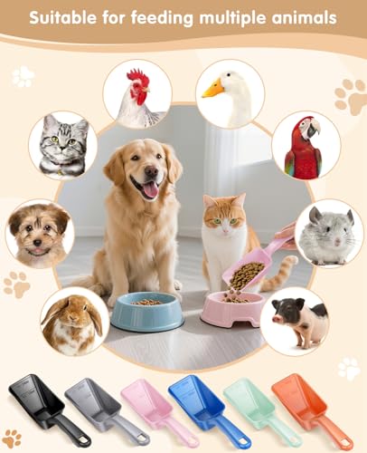 2-Pack Dog Food Scoop 1 Cup, Plastic Pet Food Measuring Scoop With Measuring Lines (1/2 & 1 Cup Markings) for Dogs, Cats, Fish, Bird（Pink) - color: Pink