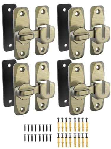 90/180 Degree Flip Barn Door Lock, Sliding Door Latch, Bronze-4PCS | Protect Privacy - Security Lock, Small Gate Latches Hardware for Barn, Garden, Bathroom, Cabinet, Window - color: Bronze-4PCS