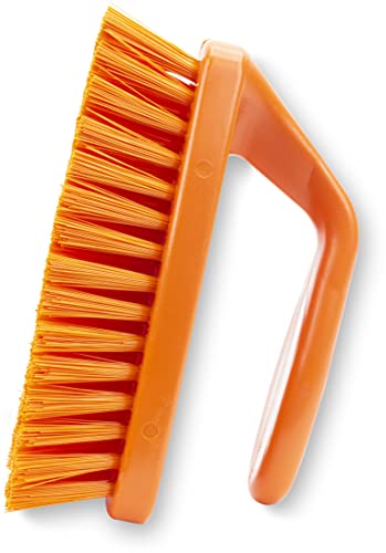SPARTA Scrub Brush with Iron Shaped Handle and Stiff Bristles, Heavy Duty Scrubber Brush for Kitchen, Bathroom, Shower, Tile, Sink, Carpet and Bakepans, Polypropylene, 6 Inches, Orange, (Pack of 6) - color: Orange, size: 6 Inches (Pack of 6)