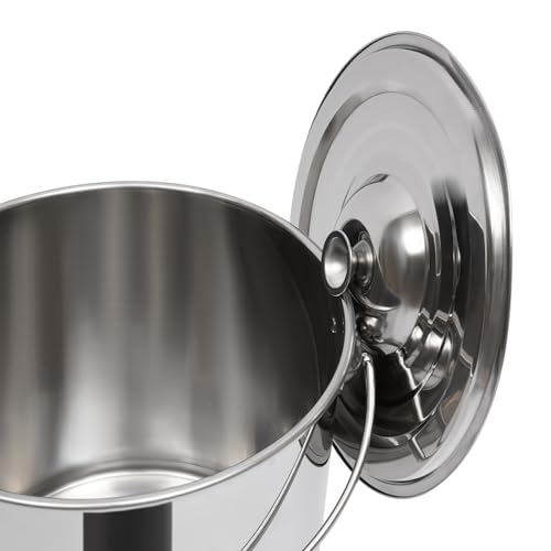 Extra Thick 20L Stainless Steel Barrel Bucket with Lid, Milk Can, Food & Water Storage, Wine Pail, Champagne Cooler, Kitchen Bucket - color: 20l