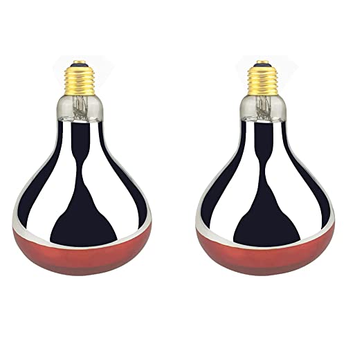 Heat Lamp Bulb R115 125 Watt 2 Pack Infrared Glass Lamp Bulb for Food Service, Brooder Bulb, Chicks, Pet, Bathroom, Light Therapy, Reptiles and Amphibian Use E26 Base - style: R115/125W