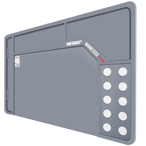 OneTigris Gun Cleaning Mat, Gun Mat | Rifle Pistol Gun Mat, with 10 Magnetic Dots, Non-Slip, Oil Resistant - color: Gray, size: Small