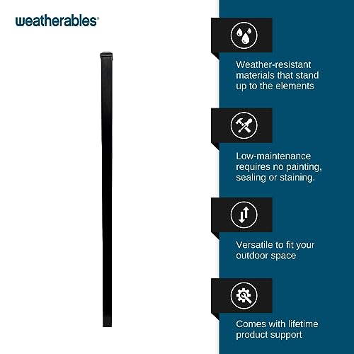 Weatherables Livingston Aluminum Fence Kit – DIY Kit for Backyard and Garden Fencing, Made with Durable Powder-Coated Aluminum that Combats Rust, Fading, and Corrosion (72" In-Ground Post) - size: Livingston 72" In-Ground Post