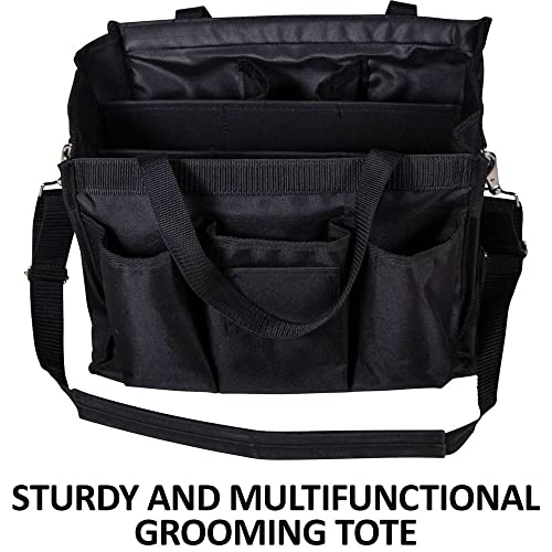 Dura-Tech Smartchoice Grooming Tote | Color Navy | Ultimate Stable Organizer | Dirt-Control Feature | Easy Carry Design | Sturdy 600D Poly Material - color: Navy