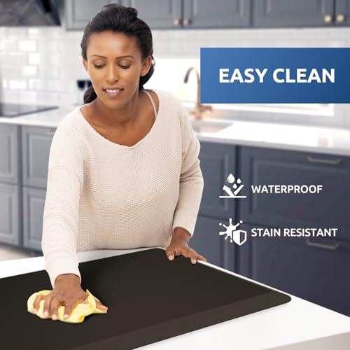 Kitchen Mat Cushioned Anti Fatigue Rug Standing and Comfort Floor Mats | Water-Resistant, Non-Slip, Easy to Clean Comfort Floor Mat for Kitchen, Sink & Office, Multiple Colors & Sizes, 17.3"x60" - color: Chocolate, size: 60"L x 17.3"W x 0.5"Th