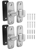 90/180 Degree Flip Barn Door Lock, Sliding Door Latch, Silver-2PC | Protect Privacy - Security Lock, Small Gate Latches Hardware for Barn, Garden, Bathroom, Cabinet, Window - color: Silver-2PCS