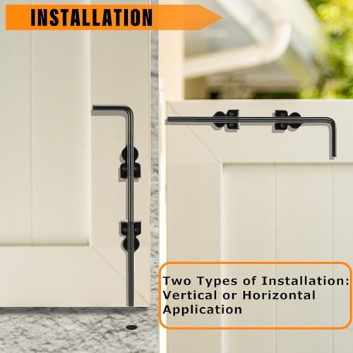 12" Heavy Duty Cane Bolt Gate Drop Rod-Steel Gate Ground Latch Designed for Wood Metal Vinyl Gates or Double Doors Fence Applications - size: 12 Inch-1 Pack
