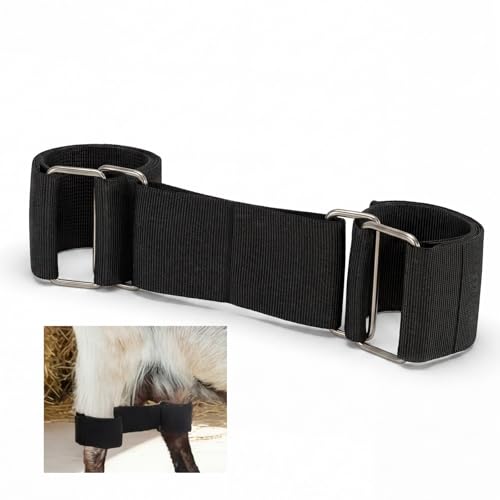 Adjustable Livestock Hobbles for Goats & Calf, Black Nylon Milking & Restraint Kit，Secure Binding Tool for Nigerian Dwarf, Nubian, Mini Goats Prevents Pawing & Kicking During Milking Hoof Care