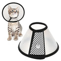 Depets Adjustable Recovery Pet Cone E-Collar for Cats Kittens Rabbits, Plastic Elizabeth Protective Collar Wound Healing Practical Neck Cover, Neck Girth 6.1 in