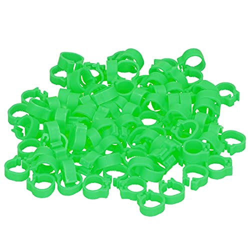 Omabeta 100PCS Reusable 8mm Pigeons Identification Leg Rings for Easy Dovecot Management and Marking, Lightweight Plastic Bands for Poultry Supplies (Green) - color: Green