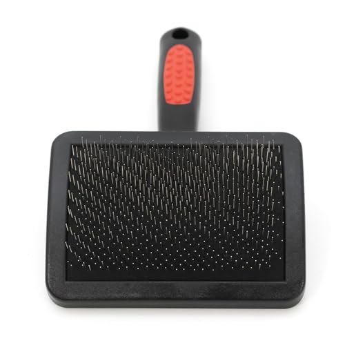 Jeffers Pet Dual Level Pin Universal Slicker Brush for Dogs, Cats & Small Pets - Curved Grooming Brush with Long & Short Pins for Shedding, Detangling, Finishing - Remove Mats & Dead Coat - Large - color: Dual Level Pin, size: Large