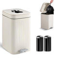 Dog Poop Trash Can Outside - 5L/1.3Gal Small Outdoor Trash Can with Lid | Outdoor Dog Poop Trash Can with Foot Pedal, Dog Waste Container with 40 Bags, Lid Soft Close for Pet, White - size: 5L White Trash Can