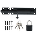 Alise 8inch Barrel Bolt Latch, Slide Bolt Latch, Heavy Duty Solid SUS304 Stainless Steel Slide Lock for Wooden Fence,Barn Door,Interior or Outdoor Door.Matte Black | SUS304 Stainless Steel Padlock-Style Slide Bolt Latch,Security Gate Latch for Wooden Fenc