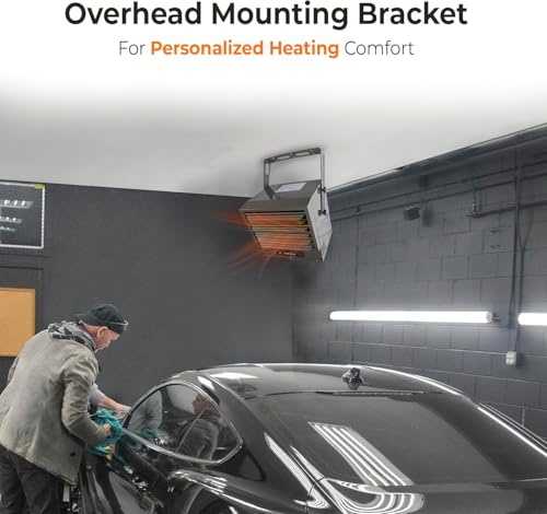 Comfort Zone Hard-Wired Digital Ceiling Mount Heater with Full-Function Remote, 10,000 Watt, 240 Volt, Fan-Forced, Overheat Protection, Thermostat & 12-Hour Timer, Ideal for Garage & Workshop, CZ260ER | 240V hardwired 10,000W commercial heater with fan-fo