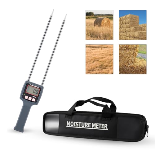 TK100H Portable Hay Moisture Meter with Probe, Accurate and Fast Tester for Forage Grass, Alfalfa, Cereal Straw, and Hay Bales to Monitor Hydration Levels