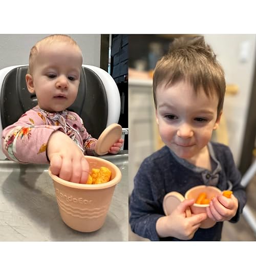 PandaEar 12 Pack Silicone Baby Food Storage Containers, 4 oz | Reusable Snack Containers Freezer Storage with Airtight Lids Leak Proof for Infants Kids Babies, Microwave & Dishwasher Safe
