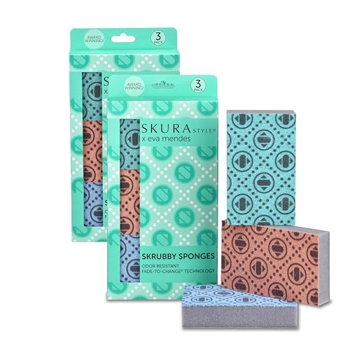 Skura Style x Eva Mendes Kitchen Dish Sponges 6 Pack, Odor Free Non-Scratch - size: 6 Sponges