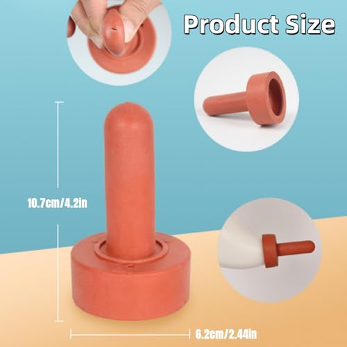 HEEPDD 5Pcs Farm Animal Feeding Bottle Nipple,4.2in Length Rubber Snap On | Small Animal Milk Drink Pacifier Calf Nipple Livestock Feeding Nursing Watering Supplies,Diameter 2.4in