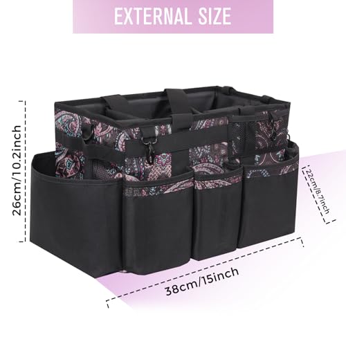 SCAVATA Wearable Cleaning Caddy, Cleaning Caddy Supplies Organizer with Handle & Shoulder Straps for Housekeepers, Under Sink & Car Cleaning Tool Organizers Bag with 4 Foldable Divider (Totem) - color: Totem