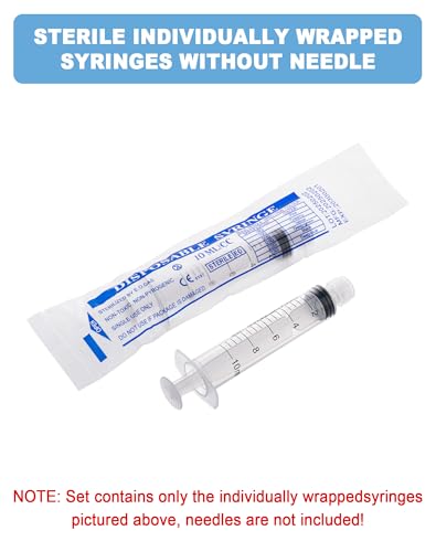 10mL Syringes without Needle, Sterile, Individually Wrapped | Luer Lock Syringe with Cap, Accurate Liquid Measurement for Lab Use and Home Care, 10 Pack - style: 10ML