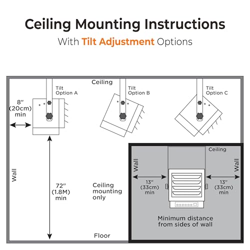 Comfort Zone Hard-Wired Ceiling Mount Garage Space Heater with Remote, 7,500 Watt, 240 Volt, Fan-Forced, Overheat Protection, Digital Thermostat, 12-Hour Timer, Ideal for Garage & Workshop, CZ230ER | Digital thermostat, 12-hour timer, and remote control.