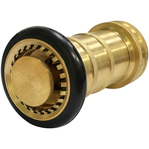 SAFBY Fire Hose Nozzle Brass Fire Equipment Spray Jet Fog (2" NPT/NPSH) - color: Yellow, size: 2 inch NPSH