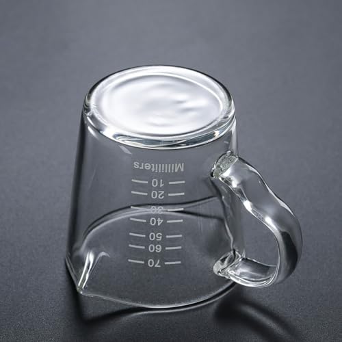 Espresso Glass Measuring Cups 3-Ounce/100ML Double Spout Glass Measuring Cup Espresso Shot Glasses with V-Shaped Mouth Milk Frothing Pitcher Cappuccino Cup Accessories - size: 1pc-cups