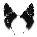 Handmade Wolf Ears Headband Fox Ear Hairband Wolf Cosplay Props - color: Black