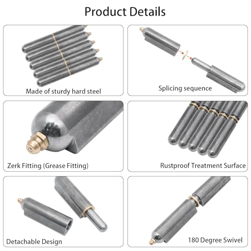 5PCS Weld On Hinges, Heavy Duty 4 Inch Carbon Steel Barrel Hinges for Gates Trailers Trucks Metal Door Welding Industrial Rustproof - size: 4 Inch