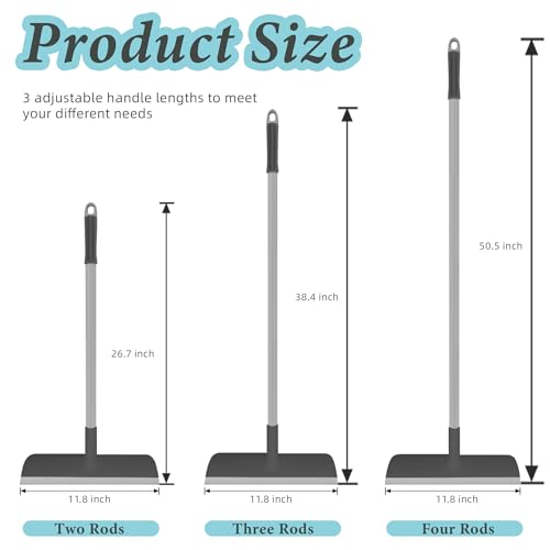 Floor Scrub Brush for Cleaning Bathroom,Kitchen,Patio,Tile,Garage and Deck | Adjustable Long Handle; 2-in-1 Scrape and Heavy-Duty Stiff Bristle; Hanging Hook; Dureable;