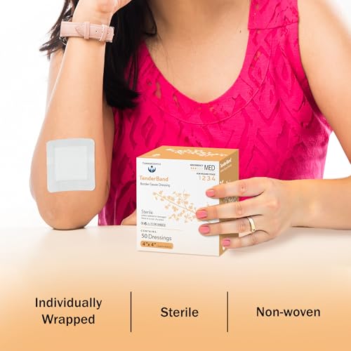 Bordered Gauze Island Dressing 4x4-25 Wound Bandages for Wound Protection - Good for Hospitals, Medical Facilities, First Aid Kits, and More - style: 4x4