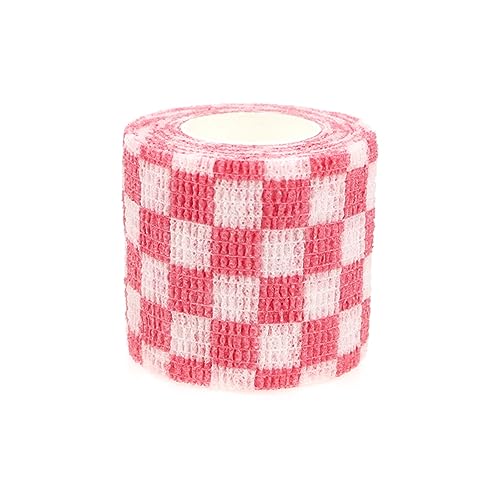 Self Adhesive Bandage Wrap Animal Cohesive Bandage Self Adherent Wrap First Aid Tape for Dogs Cats Horses Birds & Wrist Healing Ankle Sprain (2 Inch Grid Set 6 Rolls) - color: 2 Inch Grid Set 6 Rolls