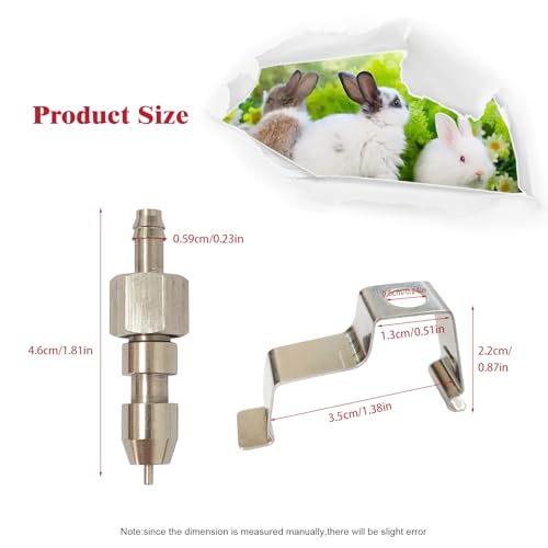 10pcs 304 Stainless Steel Rabbit Water Nipple Drinker with Card for Rodent Cage