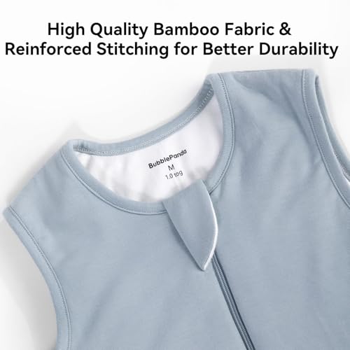 BubblePanda Rayon Made from Bamboo Sleep Sack with Feet 6-12 Months 2.5 Tog | Toddler Sleep Sacks with Legs, Soft Walker Sleeping Sack, Lightweight Baby Wearable Blanket, 2-Way Zipper, Slate, Small - color: Slate, size: S(6-12M)