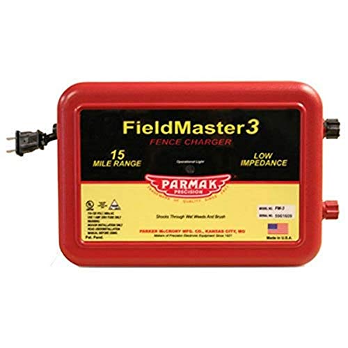 Parmak Fieldmaster 2 Low Impedance 110/120 Volt 15 Mile Range Electric Fence Charger FM3