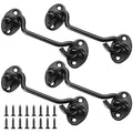 4 Pcs 4 Inch Hook and Eye Latch Door Gate Barn Window Brace | Cabin Lock Hardware Replacement Part Security Fastener