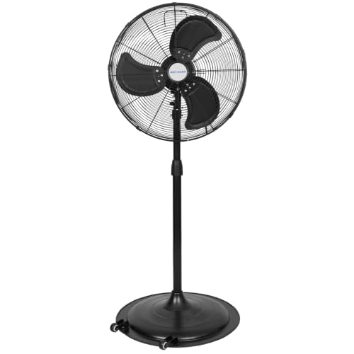 BILT HARD 20" 5200 CFM Outdoor Pedestal Fan, 3-Speed Heavy Duty Oscillating Metal Stand Fan with GFCI Plug, Waterproof Industrial Fan with Wheels for Commercial, Patios, Garage, Warehouse - size: 20 in. Outdoor Fan