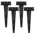 HLMOptimo Heavy Duty T Hinge Tee Hinge T Strap Hinge Shed Hinge Gate Hinge Barn Hinge Fence Hinge Door Hinge Wrought Rustproof All Size Black (4 pcs, 10 inch - size: 10 Inch, style: 4 pcs