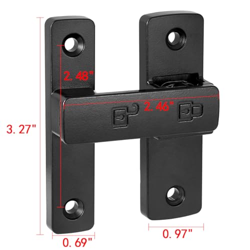 Black 180 Degree Zinc Alloy Barn Door Latch, Flip Gate Lock | Sliding Door Latch Lock,for bedroom,garage,balcony,barn,bathroom,drawer,Wine Cabinet,window,cabinet,pet enclosures - color: Black_180 Degree
