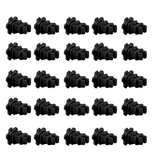 25-Pack Screw-Tight Electric Fence Round Post Insulators, Black | Wire Holding ·Two-Piece Design · Fits Round Posts · For Wire & Polywire - color: Black