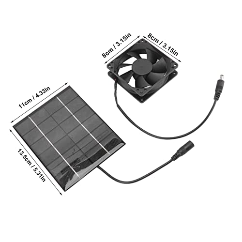 Solar Fan, Solar Powered Fan, Solar Panel Fan Kit Solar Powered Exhaust Fan for Small Chicken Coops, Greenhouses, Sheds, Pet Houses, Solar Ventilation Fan Solar Exhaust Fan